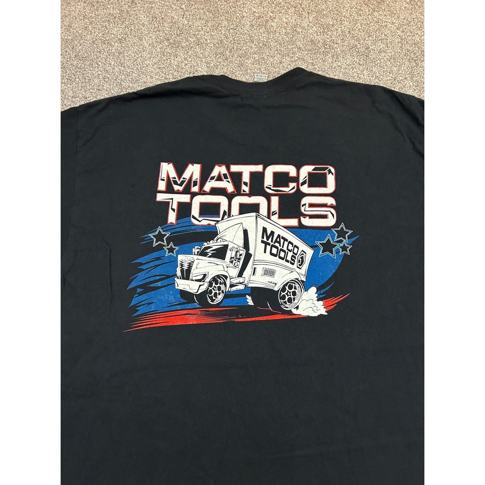 Matco Tools T-Shirt Mens XL Black Excellent Graphic Delivery Truck Short Sleeve
